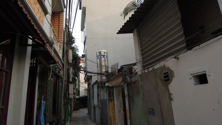 a street leading to many houses and buildings