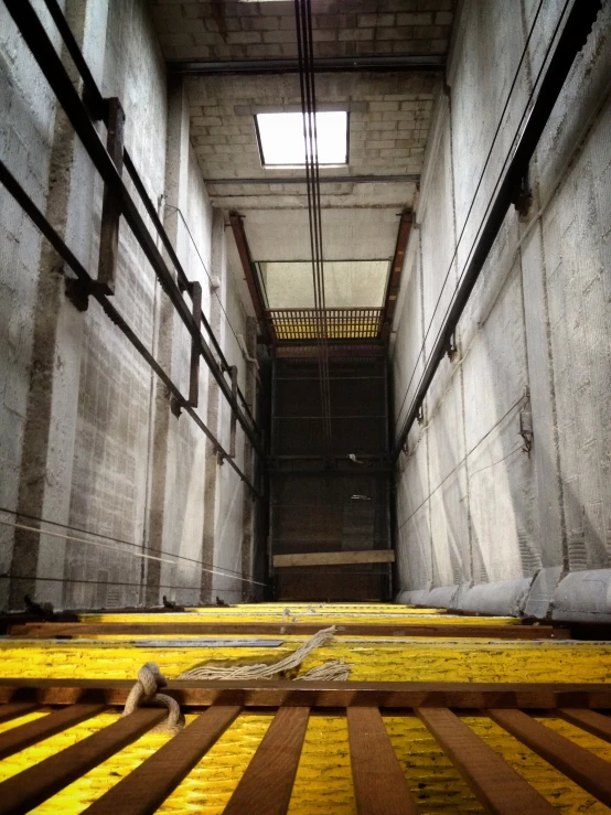 a set of stairs in a large building