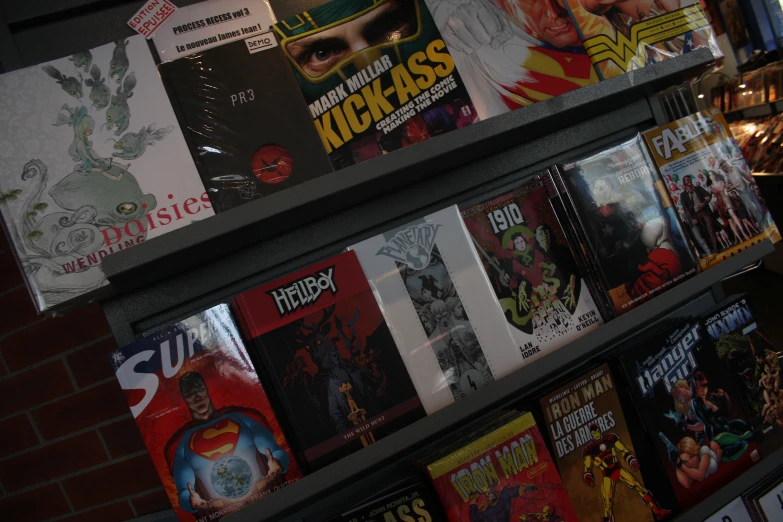 an image of a comic book store shelf