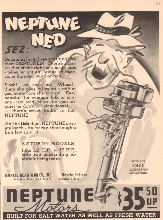 a newspaper advertit featuring a skeleton holding a gun