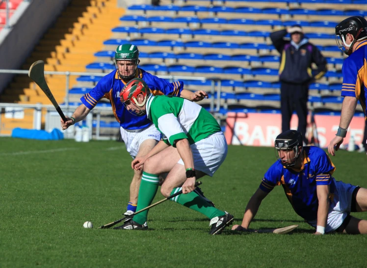 two men playing a game of sports on a field