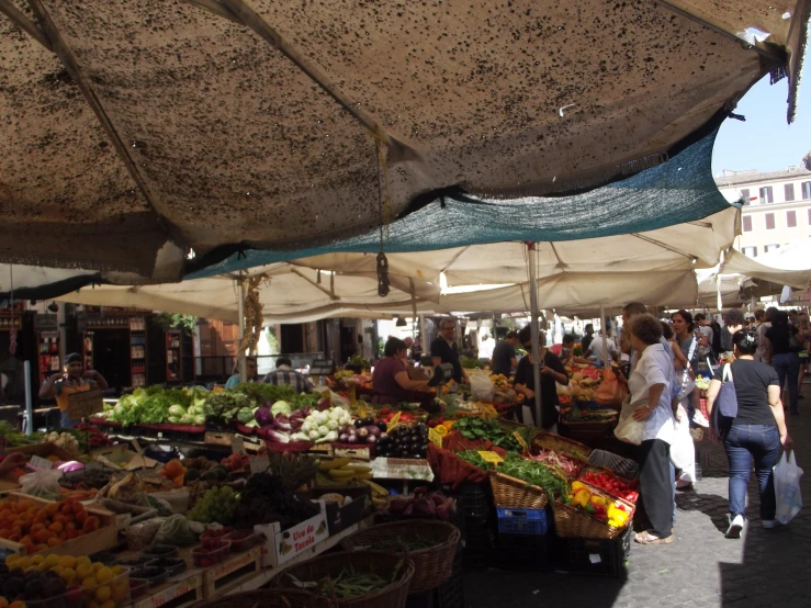 the outdoor produce market has a wide variety of fruits