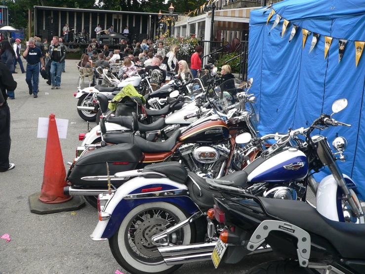 there are many motorcycles parked at this event