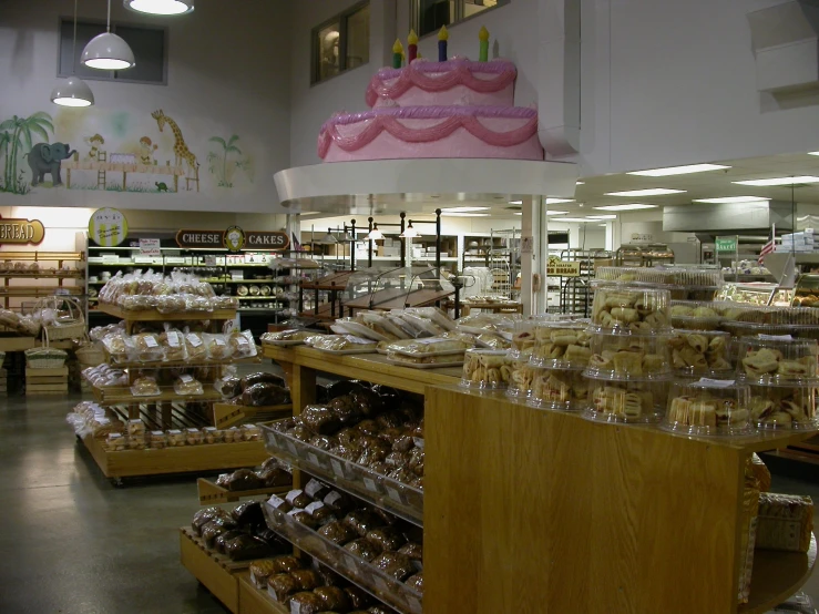 a store with some cookies sitting on shelves