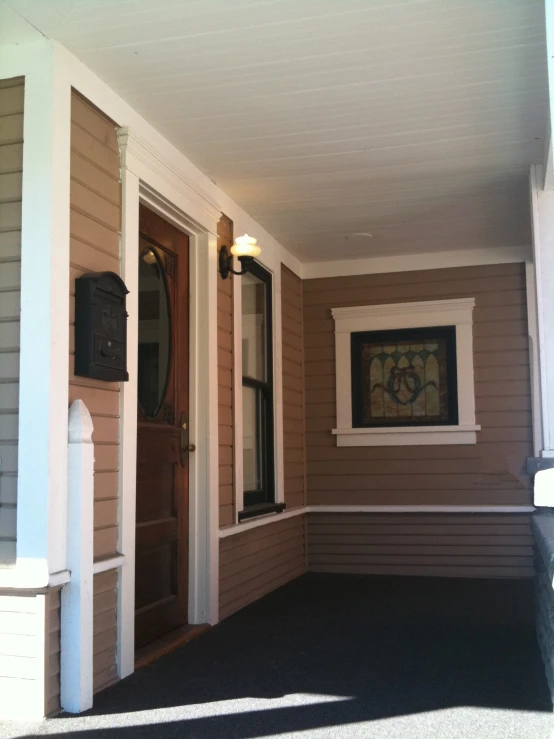 this is an image of a porch with lighting