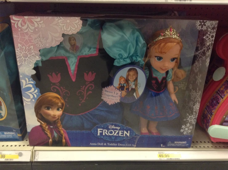 the frozen princesses dolls are for sale in the store