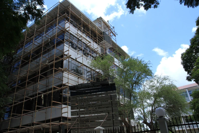 the view of a building from across the street