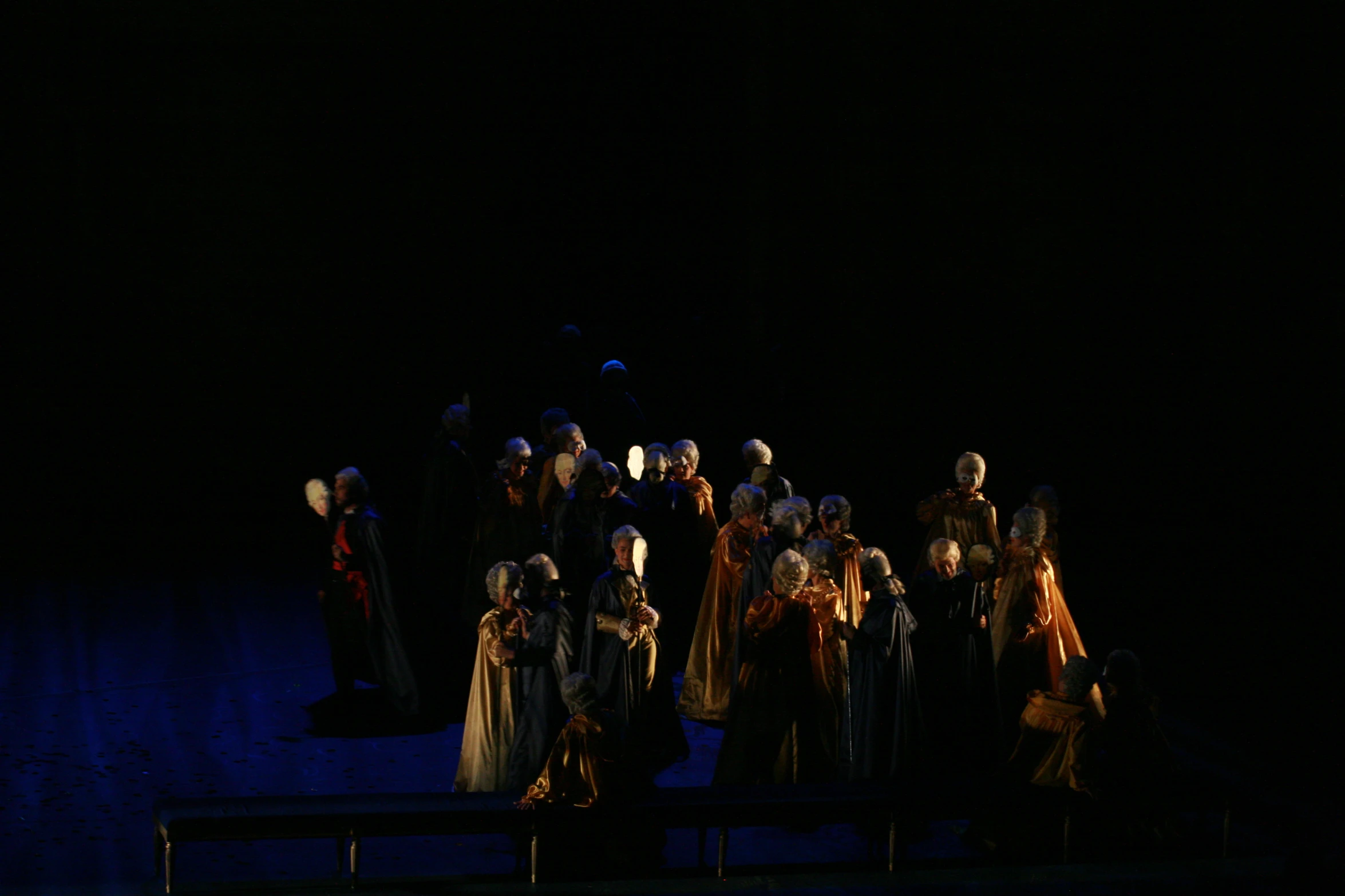 the audience on stage during a costumed performance