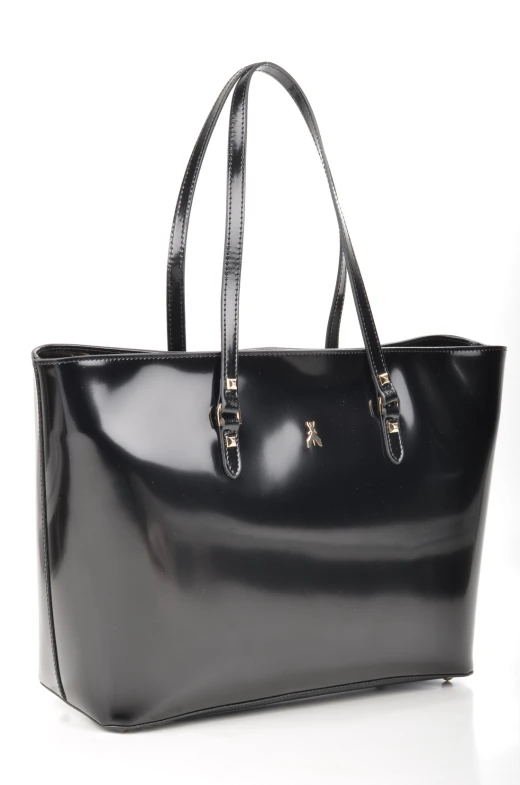 black tote bag with gold clasp