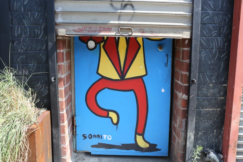 a painted door frame for a circus clown's theme