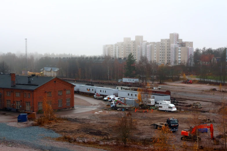 a train is on the railroad tracks