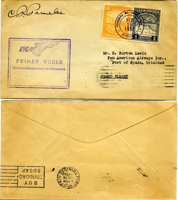 an old envelope with a postage