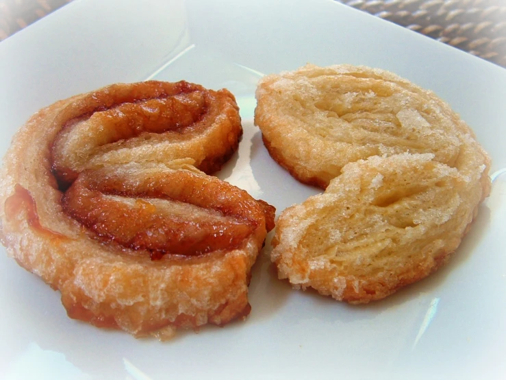 some pieces of a pastry on a plate