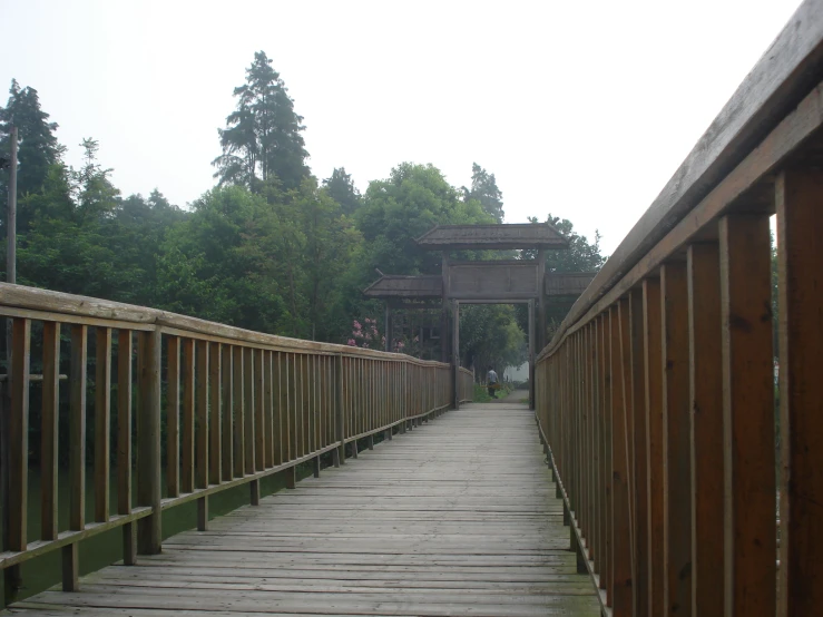 a path way surrounded by trees in the park