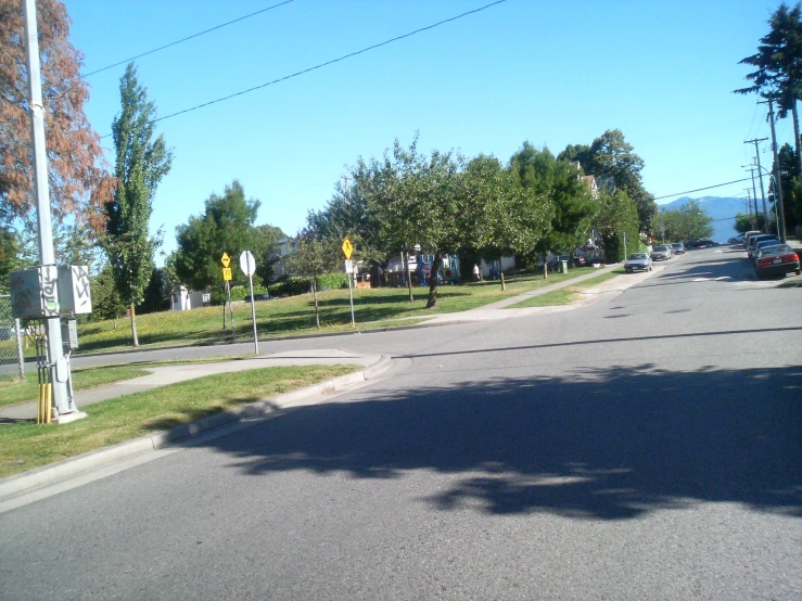 a street with many signs in it