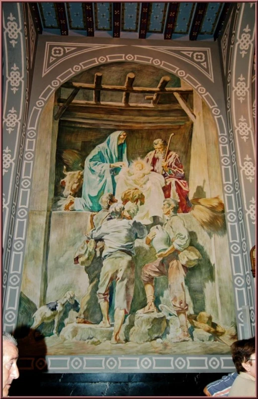 a mural of jesus in a roman church