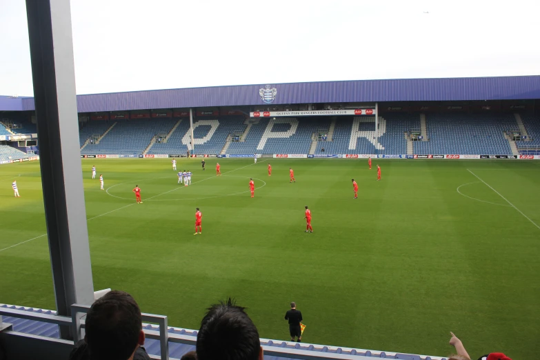 the field is ready for a match with spectators