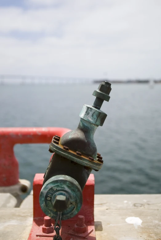 the small water pipe is sticking out from the dock