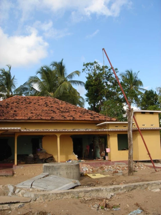 a view of a house that has been built on land