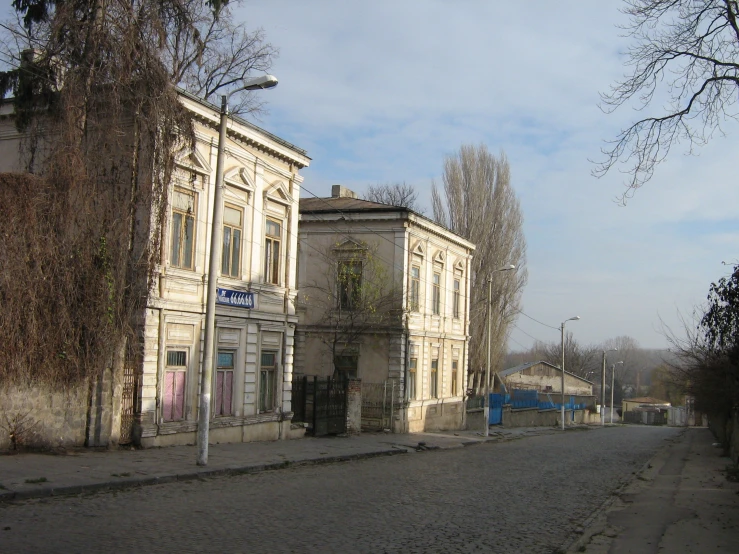 there is a building that is standing on the road