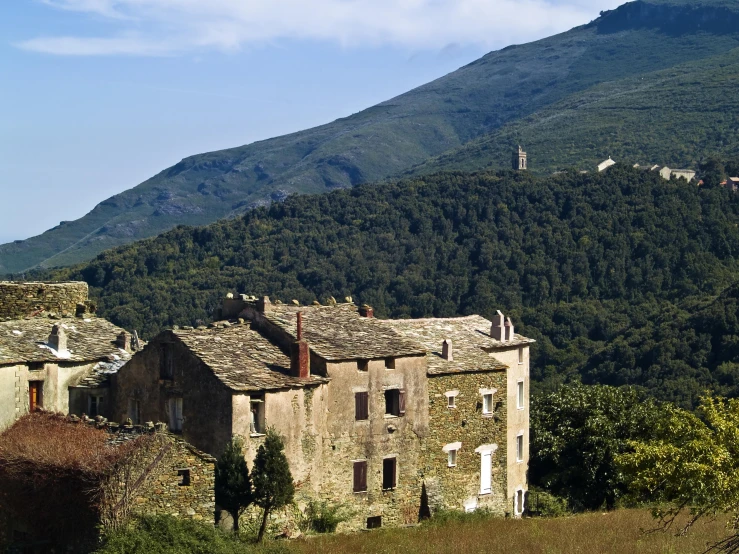 an old village in the middle of a mountain