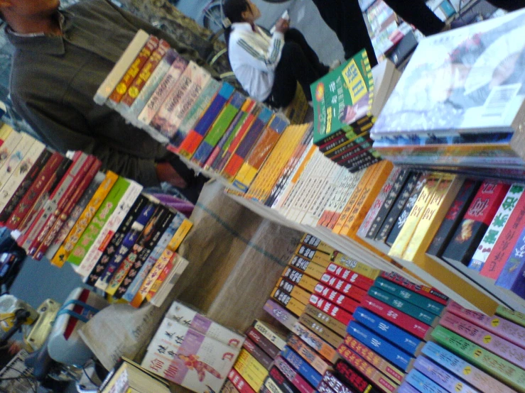 an array of books on display in a store