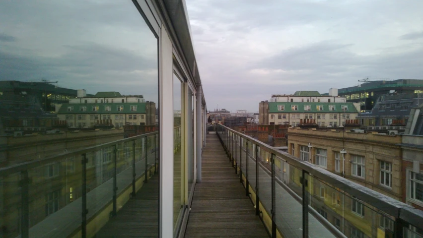 a window view of a city skyline with no one in it