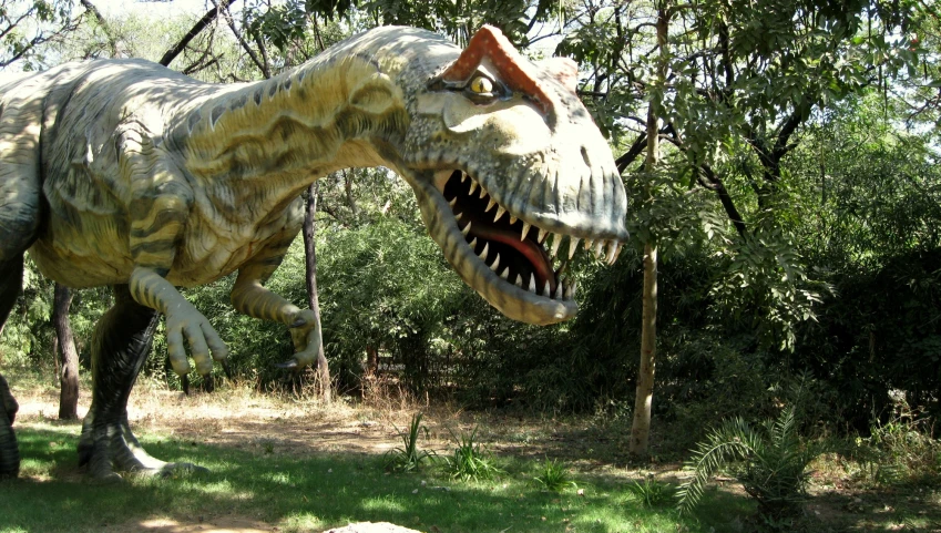 there is an adult dinosaur with large mouth