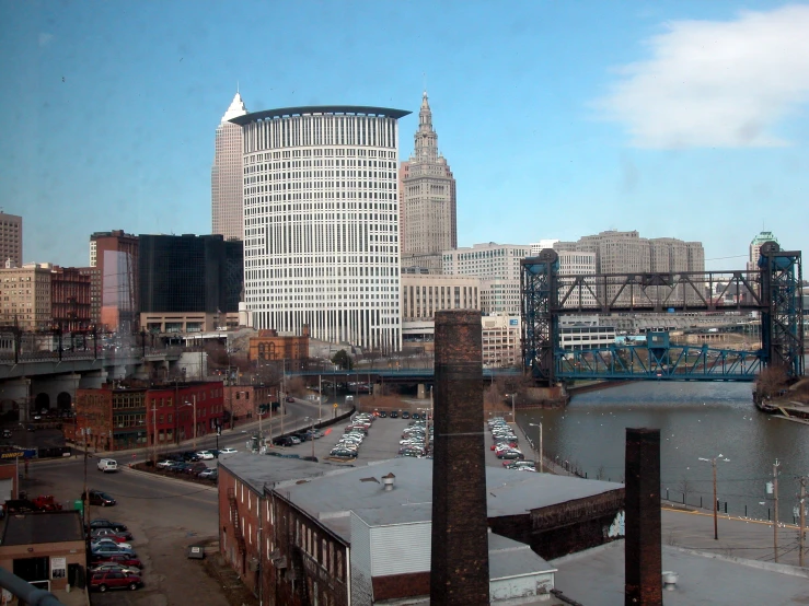 a view of the city from a high level overpass