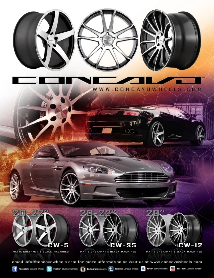 a magazine ad showing a tire and car, and it's graphics