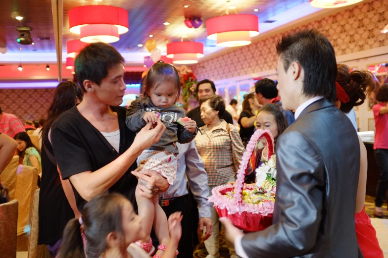 a large crowd is enjoying a chinese festival