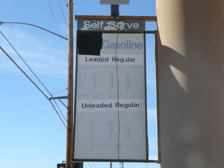 a sign warning of the dangers of gasoline