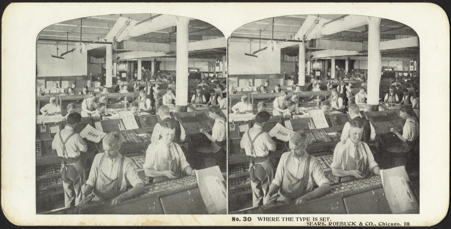 an old black and white po shows several people at tables