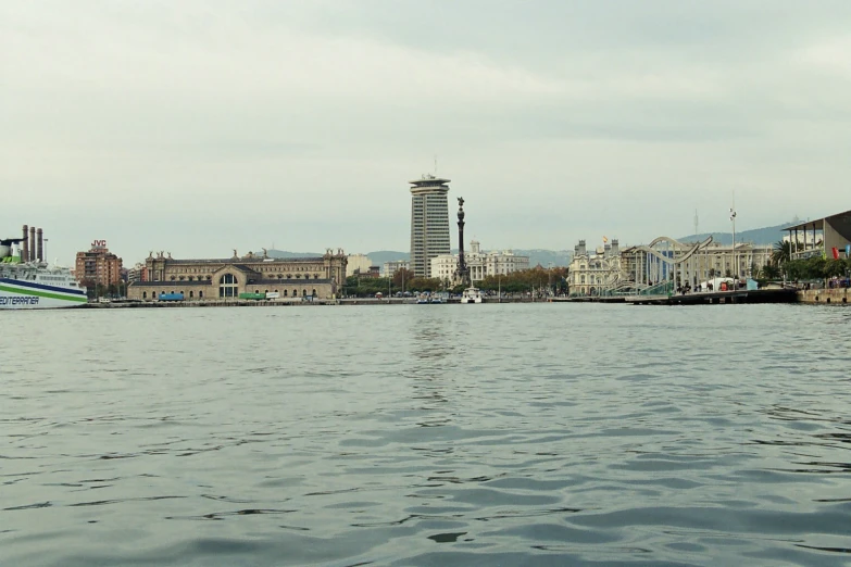 the water is calm in this large city