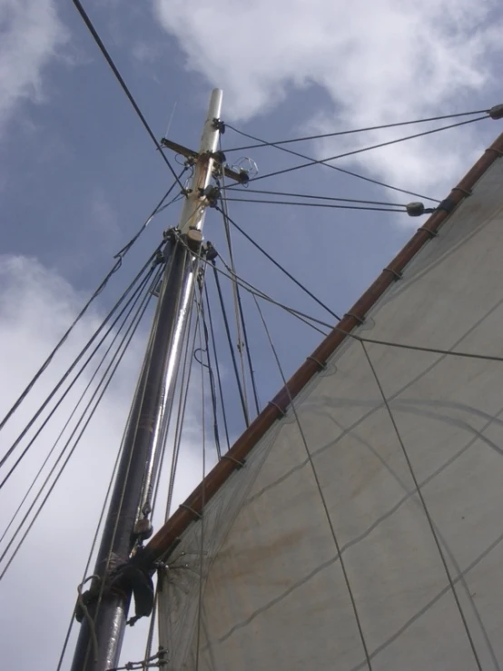 a close up of a sail on a boat