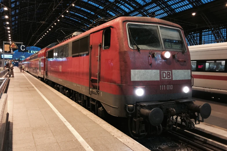 a train is sitting in the station waiting