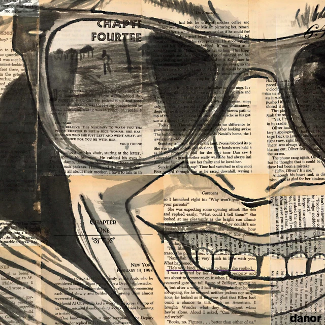 glasses on newspaper in black and white image