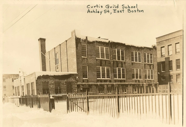 a black and white image of old buildings in the early 1800s