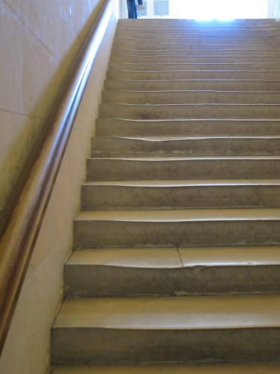 a group of stairs in a building with handrails