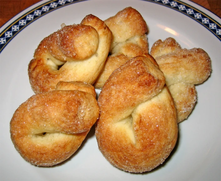 small pastries piled on top of each other