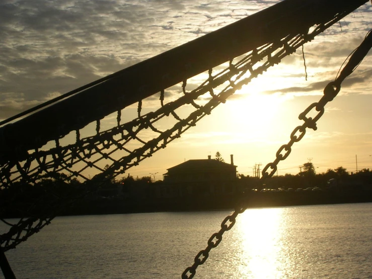 sunset seen from the back of a sailboat