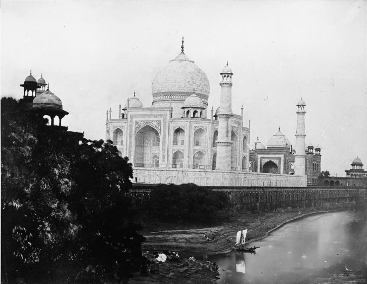 an old po of the taj mahal, one of india's most famous temples