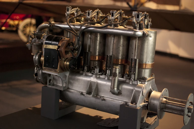 the four cylinder engine has four gears on it