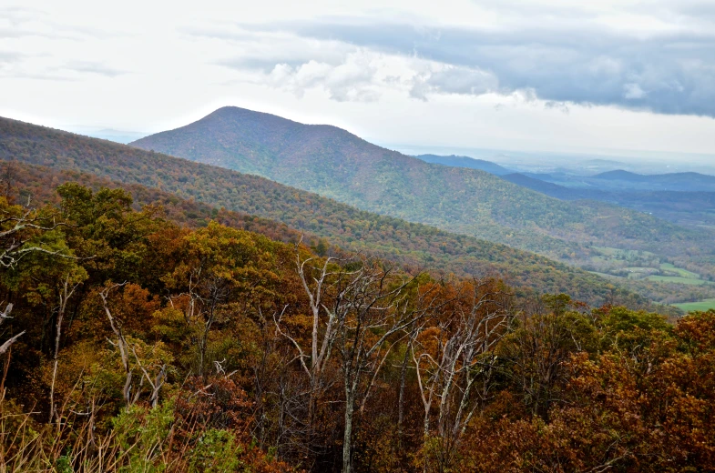 the view from high on the ridge in autumn