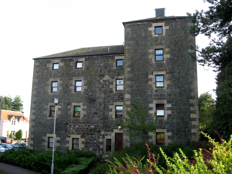 two very large buildings with no windows