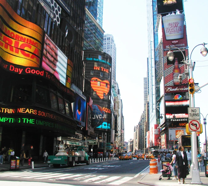 a very busy city street in new york