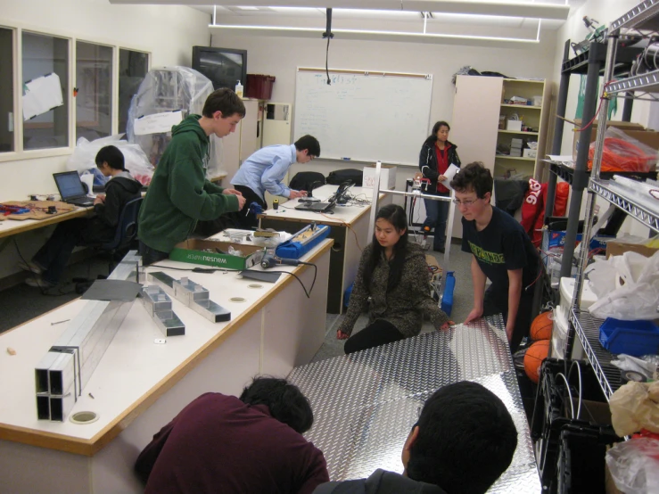 a group of students in a science lab