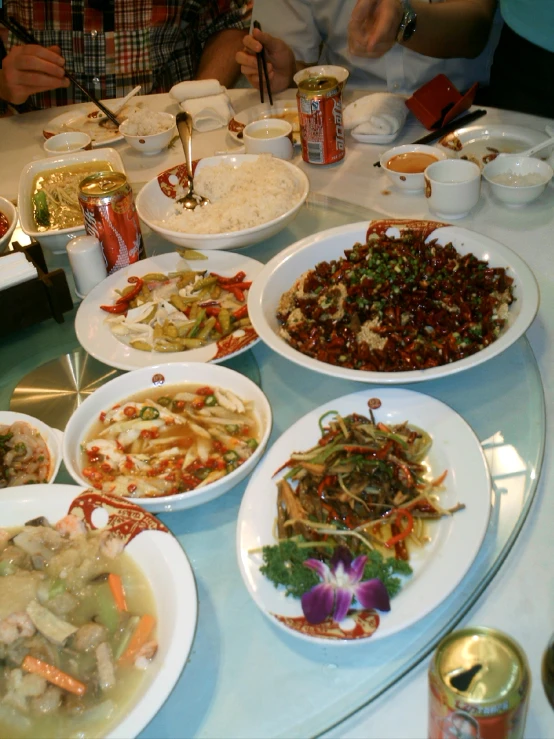 a table filled with many different kinds of food