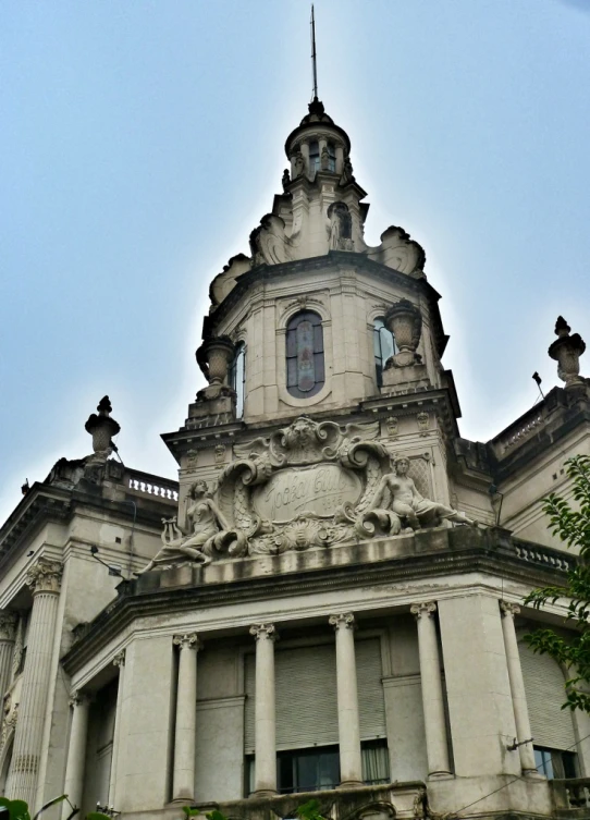 a clock on top of an old building