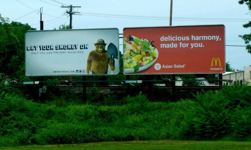 an image of a very big billboard with food